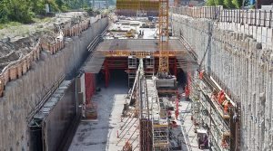 Tunnelling work under progress