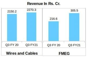 Polycab's Segment Wise Revenue Q3 FY21
