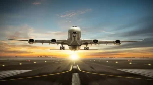 Aeroplane taking off from runway