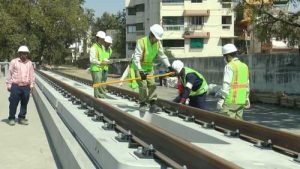 Sample Slab Tracks being laid in Vadodara